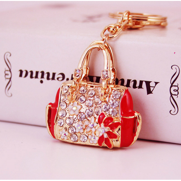 Women Bag Keychains for Women Bling Bag Key Ring for Girl Pu