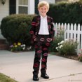 thumbnail image 6 of Whosucclay One Button Boys Suit for Ring Bearer Prom, Polyester Elastic Waist Single Button Boys Suit Set, Red Lip Print, 6 of 10