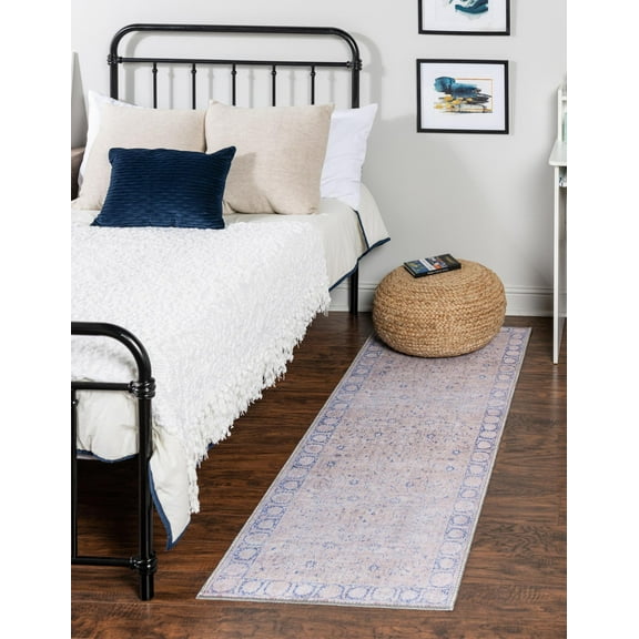 Unique Loom Timeless Collection Area Rug - Bartholomew (2' 6" x 12' Runner Beige/Gray)