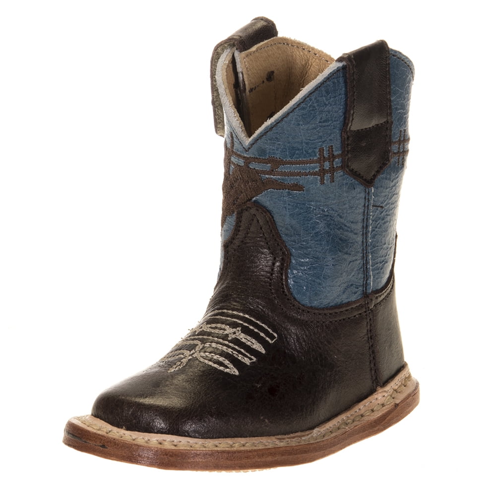 Roper Kids Roper Kids Boys Infant Cowbaby Brown and Blue Top Boot