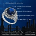 thumbnail image 2 of Gem Stone King 7.56 Cttw Blue Simulated Sapphire Ring | 925 Sterling Silver | Round 12MM | Wedding Engagement Anniversary Promise Ring for Women | Available in Size 5, 6, 7, 8, 9, 2 of 5