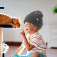 thumbnail image 3 of harmtty Fleece Lining Beanie Hat Children Beanie Hat Kids Knitted Winter Hat Toddler Warm Beanie Hat Fleece Lining Knitting Hat Children Outdoor Hat Dark Gray S, 3 of 8