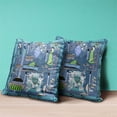thumbnail image 4 of Amrita Sen Designs CAPL984FSDS-ZP-20x20 20 x 20 in. City Palace Suede Zippered Pillow with Insert - Blue, Green & Brown, 4 of 4