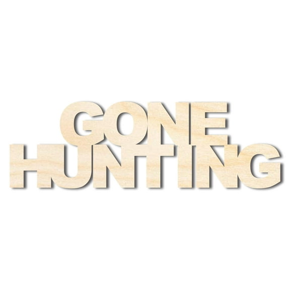Unfinished Wood Gone Hunting Cutout 18" / 3/4"