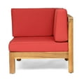 thumbnail image 3 of Noble House Brava 3-Piece Outdoor Acacia Wood Sofa in Red, 3 of 8