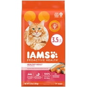 Angle View: IAMS PROACTIVE HEALTH Adult Healthy Dry Cat Food with Salmon, 3.5 lb. Bag