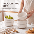 thumbnail image 6 of Vesteel Ceramic Bowls Set of 6, 18oz Stoneware Soup Bowls for Home Kitchen, Porcelain Bowl for Soup Pasta Salad Oatmeal, Microwave, Dishwasher and Freezer Safe, Speckled White, 6 of 8