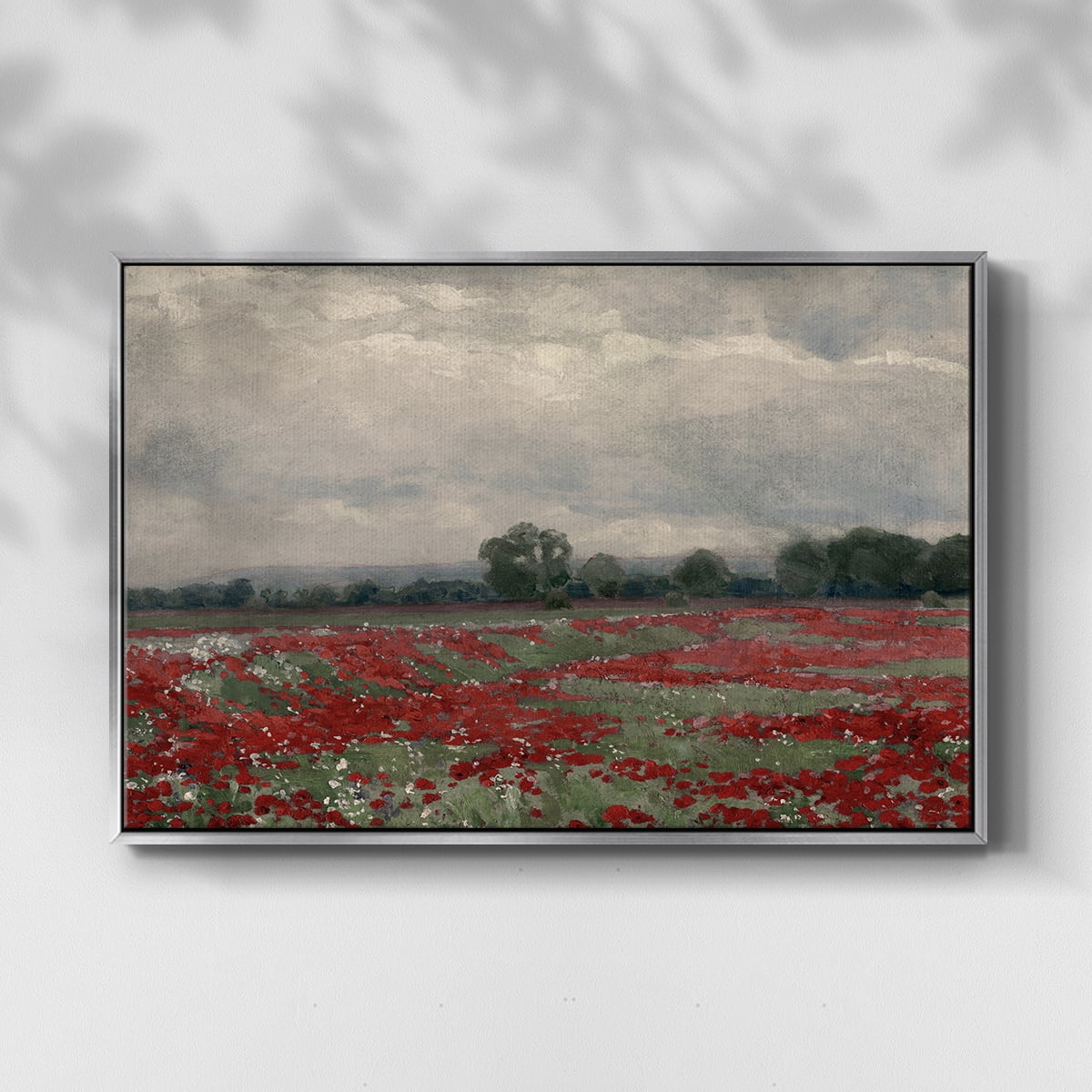 Vintage Botanical Print-XCIII By Wexford Home Framed in Silver Wood Gallery Wrapped Canvas 25 in. x 37 in.