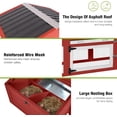 thumbnail image 5 of Aivituvin 80" Mobile Chicken Coop with Wheels – Expandable Waterproof Hen House, Wooden Poultry Cage with Nesting Box & Pull-Out Tray for 2-4 Chickens (Red), 5 of 8