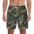 thumbnail image 3 of Uemuo Flamingos And Palm Leaves Pattern Mens Swim Trunks Quick Dry Board Shorts with Mesh Lining, Stretch Beach Shorts Quick Dry No-Chafing Board Shorts-Large, 3 of 9