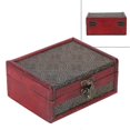 thumbnail image 2 of Vintage Square Jewelry Storage Box Handmade Wooden Decorative Display Case, 2 of 3