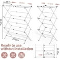 thumbnail image 3 of Clothes Drying Rack, 3-Tier Laundry Drying Rack for Clothes, Expandable Metal Clothing Dryer, Collapsible Towel Rack, Air Drying Rack, White, 3 of 9