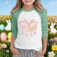 thumbnail image 2 of Toddler Girls' Long Sleeve Crew Neck Tee T-Shirt Easter Fashion Rabbit Printed T-Shirt Size 3-4T , Green, 2 of 4