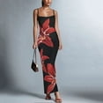 thumbnail image 3 of Women's Maxi Dress Floral Sleeveles Bodycon Spaghetti Strap Corset Dress for Beach Going Out Casual Elegant Party Dress, 3 of 8