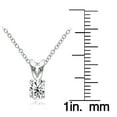 thumbnail image 2 of Sterling Silver Cubic Zirconia 6x4mm Oval Solitaire Necklace, 2 of 2