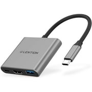 LENTION 3-in-1 USB C Hub with 100W Type C Power Delivery,USB 3.0&4K HDMI Adapter Compatible MacBook,Windows,Chrome(C14,Gray)