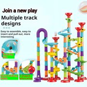 Marble Runs for Kids, 142 Pcs Marble Run Race Coaster Set, Marble Tracks Learning Toy Construction Building Blocks Set, Coaster Maze DIY Toys for Kids