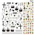 thumbnail image 2 of Fingernail Art Stickers Self-Adhesive 3 Sheets 3D Nail Decals Toenail Stickers, 2 of 10
