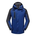 thumbnail image 3 of Hombres Abrigo A Prueba De Viento Chaquetas Casuales Cortavientos De Invierno Para Esquiar Camping L Azul Oscuro Sunnimix Chaqueta softshell con capucha, 3 of 8