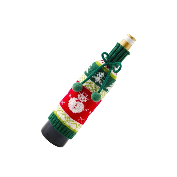 Advancent 2 uds., funda para botella, bolsa para botella con lazo para fiesta de Navidad, decoración de de punto, Protector de vino, fundas para Kits de decoración para fiestas muñeco de nieve Advancent HA007526-01B