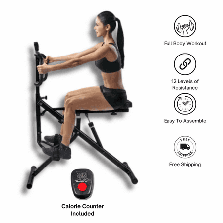 Total Crunch Power Rider: Home Gym Abdominal Core Trainer for Squats, Glutes, Cardio, and Crunch Workouts.