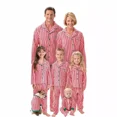 thumbnail image 2 of Family Christmas Pajamas Set Striped Print Adults Kids Matching Clothes Button Shirt+Trousers Boys Girls Clothing Sets Xmas Look, 2 of 5