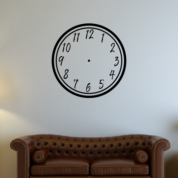 Simple Clock Face Wall Decal 36 Inches
