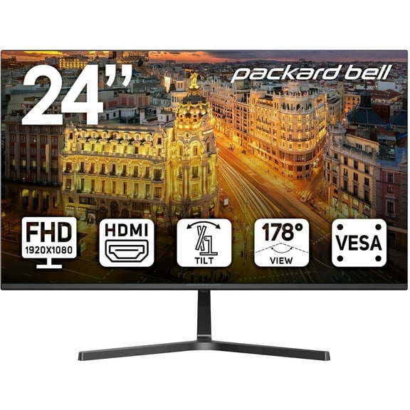 Packard Bell AirFrame 24" FHD Monitor, 75Hz, 5ms, HDMI, VESA Mount