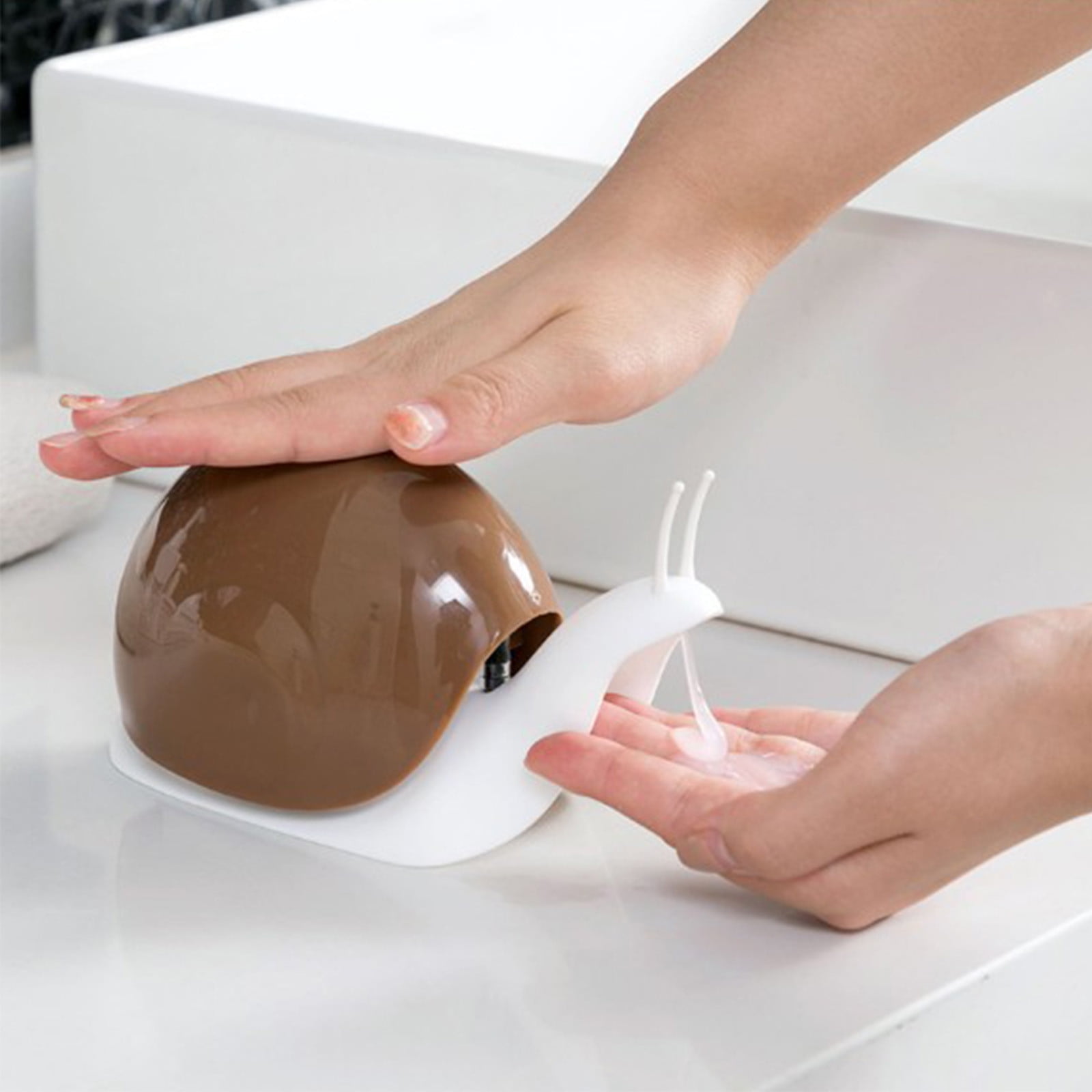 TaTaai 1Pcs Cute Snail Soap Dispenser - Hand Soap Pump for Bathroom & Kitchen, Lotion, Shampoo, Shower Gel Dispenser, Durable & Leak-Proof Design, Bathroom Accessories