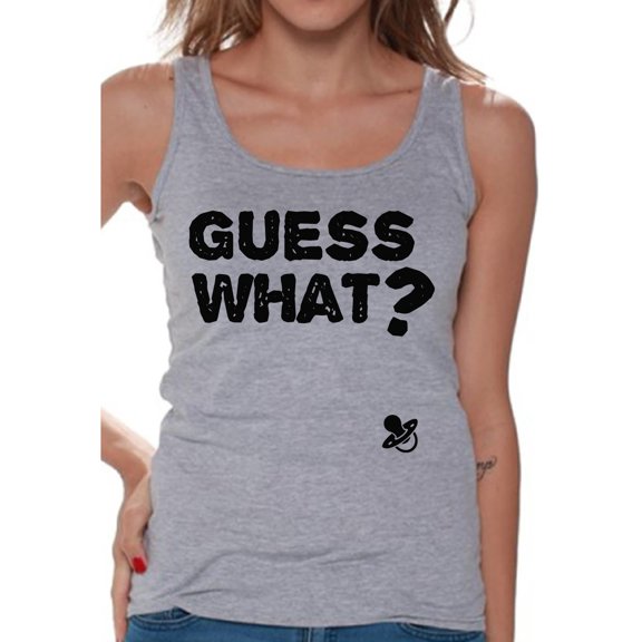 Awkward Styles Baby Announcement Tanks for Women I'm Pregnant Shirts for Women Guess What Tank Top for Women Pregnancy Clothes Tank Top for Ladies Pregnancy T-Shirt for Her Pregnancy Reveal Shirt