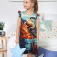thumbnail image 4 of Balery Colorful Travel Luggage Gear Camisón de princesa para niñas, pijama de algodón con mangas abullonadas, suave y bonito.-XX-Large, 4 of 6