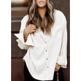 thumbnail image 4 of Coloody Womens Corduroy Shirts Casual Long Sleeve Button Down Blouses Loose Tops, 4 of 4