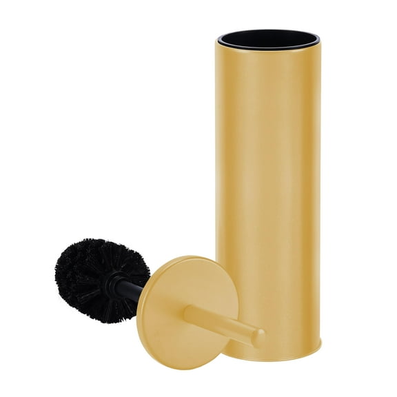 Deep & Sturdy Toilet Bowl Brush with Holder - Durable Scrubbing - Toilet Cleaners - Household Essentials - Bathroom Cleaner - Cleaning Supplies - Household Supplies, Painted Satin Gold
