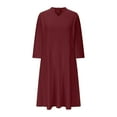 thumbnail image 3 of Formal Dress for Women 3/4 Sleeve V Neck Flare A-Line Swing Dresses Casual Fashion Cocktail Wedding Guest Dress, 3 of 9