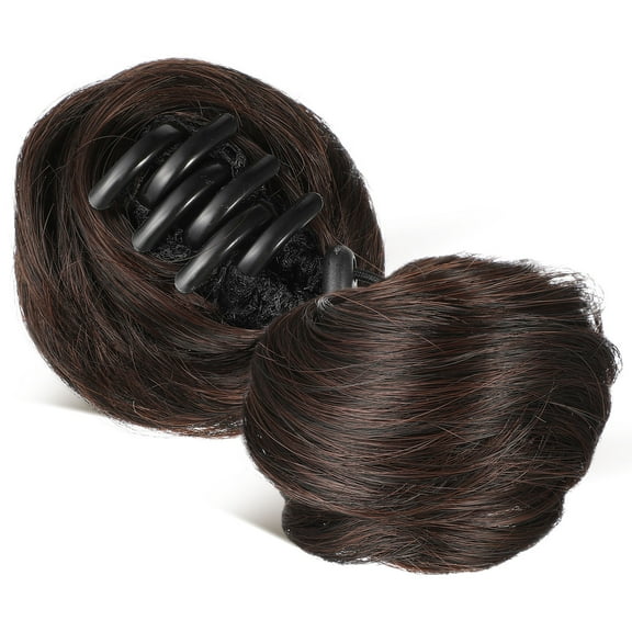 2 Pcs Mini Claw Clip In Hair Bun Extensions Hair Pieces Claw Clip Bun Hair Messy Bun Hair Pieces Fake Hair Buns For Women