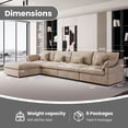thumbnail image 4 of The Magic Home 155" Modular Sofa & Sectional Sofa - L Shaped Deep Seat Cloud Couch in Soft Linen Blend Fabric,Perfect for Apartment & Small Space Living,4-seat Sofa with Ottoman, Khaki Couch, 4 of 13