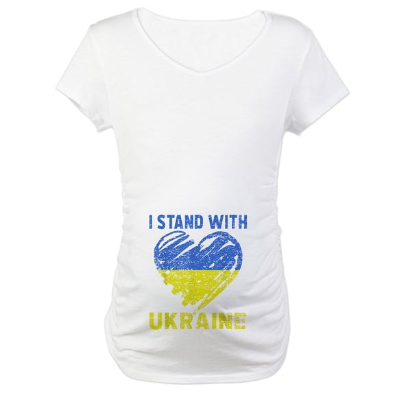 CafePress - Ukrainian Lover I Stand With Ukr Maternity T Shirt - Cotton Maternity T-shirt, Cute & Funny Pregnancy Tee