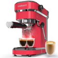 thumbnail image 1 of Máquina de espresso Laekerrt de 20 bares con espumador de leche, roja, 1 of 8