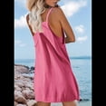 thumbnail image 4 of Vestido Deportivo para Mujer con Pantalones Cortos Debajo, Sin Mangas, Tirantes Finos, Color Rosa y Rojo Talla M, 4 of 6