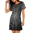 thumbnail image 2 of Balery A Web With A Spider Camisón de manga corta con cuello redondo para mujer, cómodo y elegante., 2 of 6