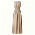 thumbnail image 7 of Lenpel Wedding Guest Dresses for Women Elegant V Neck Sleeveless Tank Dresses Fashion Pleated High Waist Dresses for Evening Party Cocktail, 7 of 7