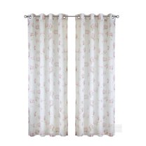 Habitat Magnolia Light Filtering Grommet Curtain Panel 52 x 84 in White Pink