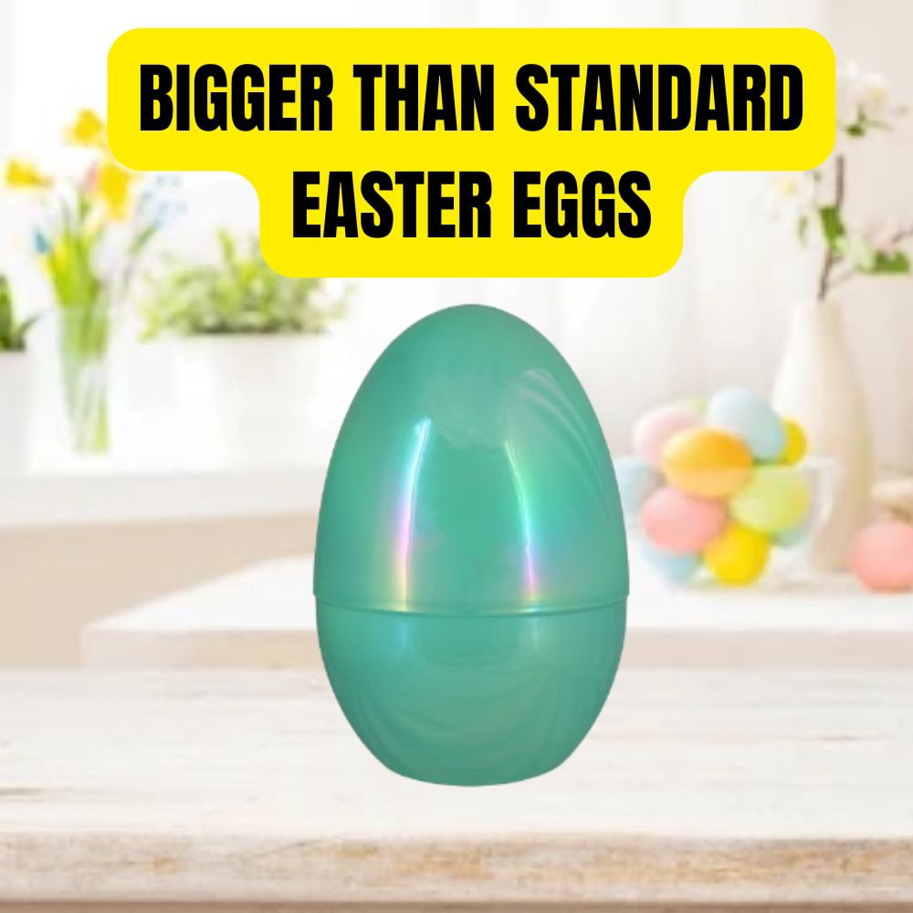 Greenbrier International Iridescent Jumbo Plastic Easter Egg 12 Inch, Reusable Fillable Egg for Hunts, Baskets & Crafts with BONUS LaPrima Morceau Bonbon