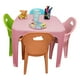 thumbnail image 1 of Mesa Infantil para Niños con 4 Sillas Plástico Reforzado tipo Rattan Color Rosa / Varios colores, 1 of 4