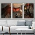 thumbnail image 3 of wall26 Framed Canvas Print Wall Art Set Knight Fighting Fire Breathing Dragon Fantasy &amp; Sci-Fi Fairy Tale Digital Art Pop Art Decorative Landscape for Living Room, Bedroom, Office - 16"x24&q, 3 of 5