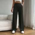 thumbnail image 2 of FRSASU Wide Leg Sweat Pants for Womens Solid High Waisted Baggy Sweatpants Casual Workout Straight Leg Pants Black M(M), 2 of 4