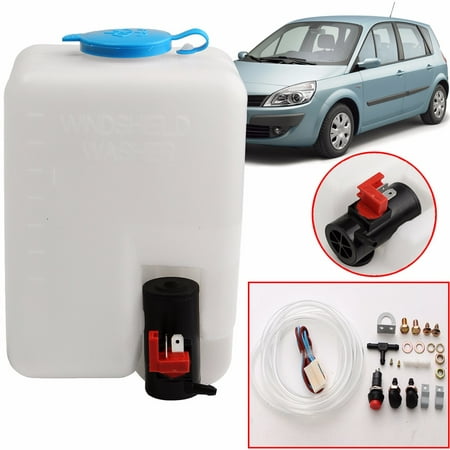 12V 1.8L Universal Car Windshield Washer Reservoir Pump Bottle Kit Jet Switch