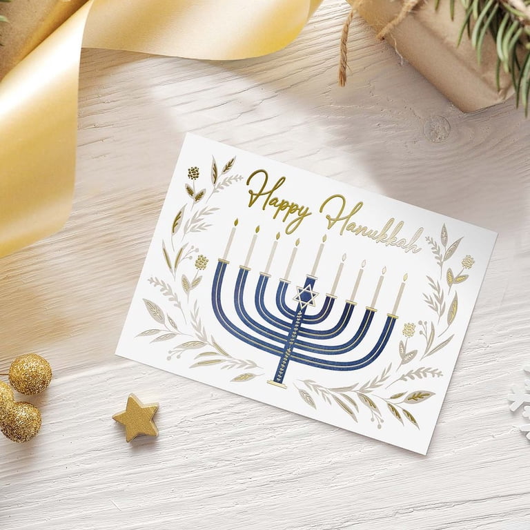 Hanukkah Menorah Greeting Cards, 16 Count Boxed Set photo 5