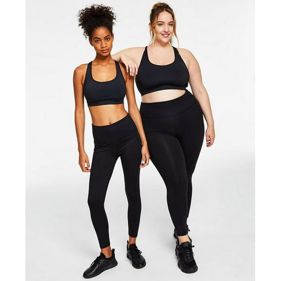 ID Ideology Women's High Waist Side Pocket 7/8 Length Leggings Black Size X-Large