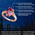 thumbnail image 2 of Gem Stone King 18K Rose Gold Plated Silver Red Created Ruby Pink Moissanite and White Diamond Ring for Women (1.80 Cttw, Heart Shape 6MM, Gemstone July Birthstone, Size 7), 2 of 6